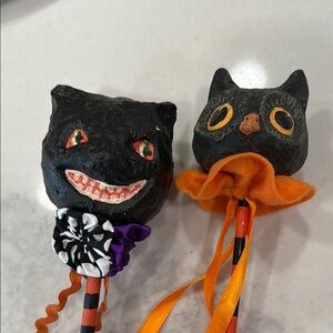 Black Cat and Owl Vintage Halloween Decor